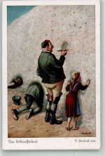 Das Schlaraffenland Menschen vor einer Mauer aus Reisbrei Uvachrom Nr. 5091 Serie 354 Herrfurth, O. Künstlerkarte