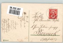 Stilleben mit Veilchen Vase und Buch mit Text In Treue Dein! Poesie / Liebe Fächer 1908 Prägedruck