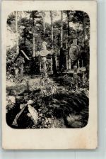 Ein deutscher Soldatenfriedhof im Felde WK I Kriegsgrab Privatfoto AK
