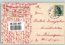 Traurige junge Frau am Spinnrad Poesie / Liebe Spinnerei 1912 Prägedruck