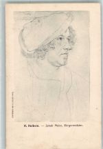 sign. Holbein Portrait von Bürgermeister Jakob Meier Künstler 1907 Künstlerkarte
