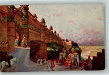 Gwalior sign. Druet Antoine Königlicher Besuch Elefant Künstlerkarte