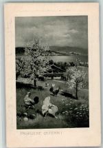 Ostern Hühner T.S.N. Serie 1040 Schönian, A. 1910 Künstlerkarte