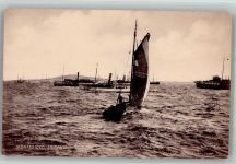 Montevideo Foto AK Segelboote Dampfschiffe La Bahia