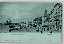 30100 Venezia 1898 Foto AK Denkmal La Riva degli Schiavoni