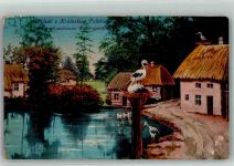 Lemberg Lwow 1917 Gebrauchsspuren Storchennest Bauernhof Feldpost WK I Deutsches Saldatenheim Warschau