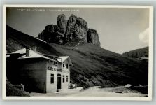 Sellajoch Passo Sella 1929 Foto AK Cafe Gasthaus Flora