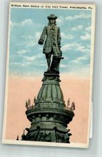 Philadelphia Foto AK Denkmal William Penn on City Hall Tower