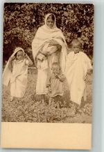 Neu Delhi Tracht Frau mit Kindern Christliche Familie Volkstypen / Brauchtum Indien Foto AK