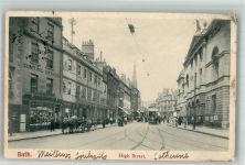 Bath 1905 Gebrauchsspuren Hig Street Straßenbahn
