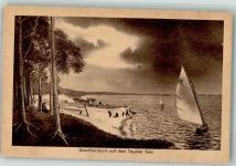 10115 W1000 Tegel Künstlerkarte Gewittersturm auf dem Tegeler See Segelboot