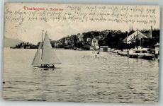 88662 W7770 Überlingen , Bodensee 1916 - Panorama des Ortes Feldpost WK I Zensurstempel