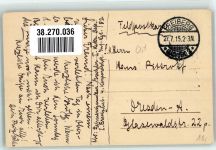 01773 O8242 Oberbärenburg 1915 - Ev. Kapelle Feldpost WK I Freiberg