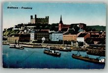 Bratislava Pozsony 1929 Gebrauchsspuren Burg Frachtschiffe