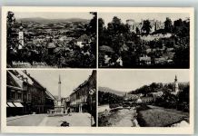 9400 Wolfsberg 1956 Foto AK Schloss Denkmal Säule Kirche