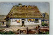 Lemberg Lwow Foto AK Von der Deutschen Südarmee Galizisches Bauernhaus