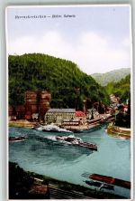 Hrensko Herrnskretschen Foto AK Hotel Raddampfer
