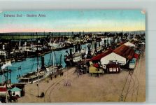 Buenos Aires Foto AK Eisenbahn Hafen Darsena Sud