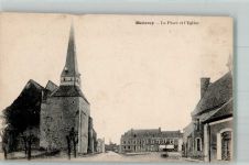 72320 Melleray 1929 Foto AK Kirche La Place