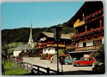 6236 Alpbach Foto AK Auto Pension Kirche