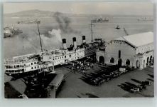 Montevideo Foto AK Hafen Dampfschiif Auto Eisenbahn