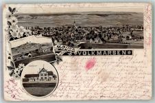 34471 W3549 Volkmarsen 1896 Lithographie Kugelsburg Bahnhof