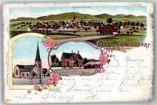 37586 W3354 Markoldendorf 1904 Lithographie Kirche Bahnhof Bahnpost Dassel- Zug 390