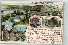 97340 W8713 Marktbreit 1897 Lithographie Maintor Rathaus Dorfbach Main 9