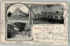 64521 W6080 Groß-Gerau Foto AK Gasthaus zur Krone Weinrestaurant Saal Gartenwrtschaft