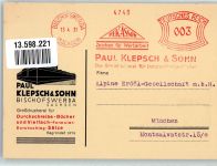 O8500 Bischofswerda Werbung Maschinenstempel Klepsch & Sohn Großdruckerei Druckerei 1931