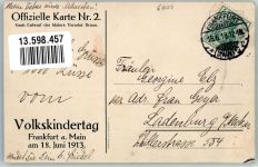 W6000 Frankfurt am Main Volkskindertag sign Th. Braun Offiz. Karte Nr. 2 Blumentag 1913 Lithographie / Künstlerkarte