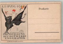 O7000 Leipzig Buchgewerbe und Graphik 2. Ausstell. Karte Kunstausstellung 1914
