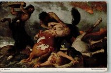Kreaturenkampf Bruckmanns Bildkarte Nr. 8 Böcklin, A. Künstlerkarte