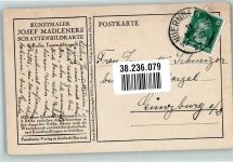 sign. Madleners Josef Schattenbildkarte 3. Reihe Lautenklänge Zupfinstrument Künstlerkarte