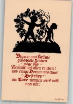 Scherenschnitt Plischke Karte K. 106 Plischke, G. Künstlerkarte