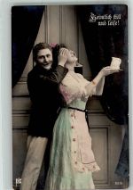 Mann Heimlich still u. leise Dienstmädchen 1910