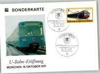 W8000 München Sonderkarten 19.101971 U-Bahn Eröffnung Straßenbahn