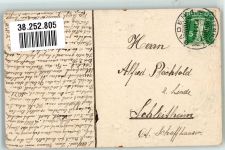 Elegantes Paar in klassischer Kleidung Poesie / Liebe Jugendstil Golddruck Fächer 1911 Prägedruck