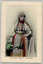 Tracht Frau Trachten Rumänien Lithographie / Künstlerkarte
