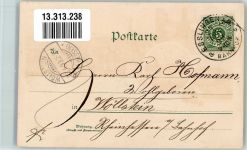 78532 W7200 Eßlingen , Baden 1899 Lithographie Realanstalt Kirche