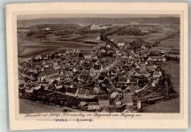 91443 W8533 Scheinfeld 1933 Foto AK Fliegeraufnahme Schloss Schwarzenberg Original aufmontierte Verlagsmusterkarte
