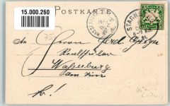 Lithographie Wappen Krone Degen Alpenflora Adel Ludwig II 1901 Prägedruck
