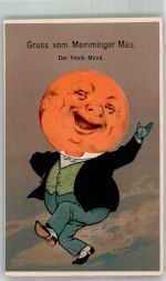 W8940 Memmingen Memminger Mau, der fidele Mond vermenschlicht PFB 6286 Lithographie Himmelskörper 1910 Prägedruck