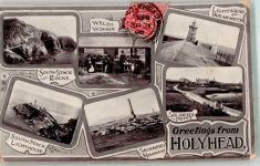 Holyhead 1908 Foto AK Leuchtturm Denkmal Skinners Soldiers Point Tracht Welsh Women