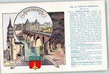 82000 Montauban Lithographie / Künstlerkarte Kirche St. Jacques
