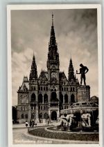 Liberec Reichenberg i. Böhmen Foto AK Rathaus Denkmal Brunnen