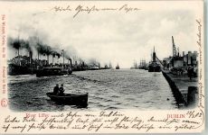 Dublin 1902 Foto AK Hafen River Liffey