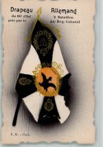 Deutsche Flagge d. 69. Infanterieregimet 2 Bataillon 24. Reg. Colonial Fahne 1916