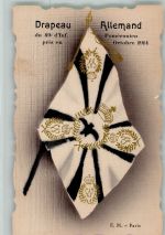 Deutsche Flagge d. 49. Infanterieregiment Pommern Okt. 1914 Fahne 1916 Künstlerkarte