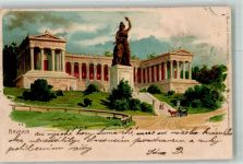 W8000 München Bavaria u. Ruhmeshalle Künstlerpostkarte No. 427 Zieher Ottmar 1900 Lithographie